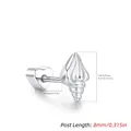 Hochwertiger S925 Sterlingsilber Ohrstecker mit Schraubverschluss und Kegel-Design - Kleine Schnecke / 925er Silber / 6mm (Rechts Einzelstück)