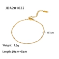 Cavigliera classica a catena con perline in oro 18K, lunghezza 19cm più 5cm estensione - Catena di Perline Sottilissima (JDA201022)