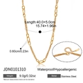 Gold stainless steel multi-layered chain necklace with hypoallergenic features - Gold Style (JDN0101310) / 40+5cm (9g) / Gold