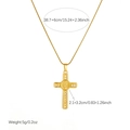 Gold-plated stainless steel cross necklace with Virgin Mary pendant and crystals - Virgin Mary Cross Style (N4222)
