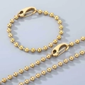 6mm 18K vergoldetes Kugelkette Halskette und Armband Set mit Karabinerverschluss - Armband (21cm) / Gold
