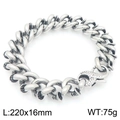 Pulsera de acero inoxidable con clavos y cierre de serpiente para hombre (89 chars) - Color acero
