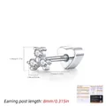 Σκουλαρίκι Moissanite S925 ασήμι με βιδωτό κούμπωμα και μήκος καρφίτσας 8mm - Ασήμι 925 / 6mm (Μονό Τεμάχιο)