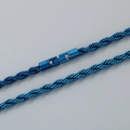 Collar de cadena de cuerda de acero inoxidable azul con cierre giratorio hip hop - Azul (KN299096-KFC)