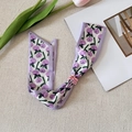 Elegante foulard a collana stile pittura a olio con fiori viola e fiocco rosa - Stampa Viola