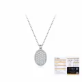 Chique S925 sterling zilveren ketting met een ovale D-kleur moissanite knoophanger - 925 zilver / Zilver (Met GRA-certificaat)