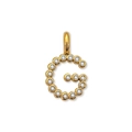 Elegante ciondolo lettera G in acciaio inossidabile placcato oro 14K con cristalli CZ - Lettera G (ZP50399) / Oro 14K