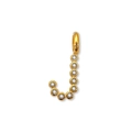 Ciondolo lettera J in acciaio inossidabile placcato oro con pietre bianche - Lettera J (ZP50399) / Oro 14K