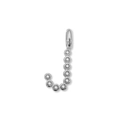 Elegante ciondolo lettera J color argento con pietre brillanti per creazione di gioielli - Lettera J (ZP50399) / Colore acciaio