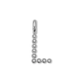 Elegante ciondolo lettera L in acciaio inossidabile argento con cristalli per gioielli fai da te - Lettera L (ZP50399) / Colore acciaio