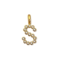 Ciondolo lettera S in acciaio inossidabile placcato oro con strass per collane fai da te - Lettera S (ZP50399) / Oro 14K