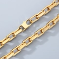 Collana a catena con grosse maglie rettangolari placcata oro 18K lucido con chiusura robusta - Collana 45cm / Oro