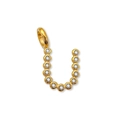Elegante ciondolo lettera U in acciaio inossidabile placcato oro 14K con zirconi - Lettera U (ZP50399) / Oro 14K
