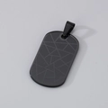 High-end black stainless steel dog tag pendant with geometric pattern for men street style - Cracked Pattern Dog Tag Pendant Only (Model A) / Pendant Only / Black