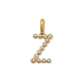 Pendaglio lettera Z in acciaio inossidabile placcato oro 14K con zirconi lucidi - Lettera Z (ZP50399) / Oro 14K