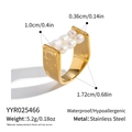 Hochwertiger Ring aus 18K vergoldetem Edelstahl mit echten Süßwasserperlen Details - Doppelreihige Perle Stil (YYR025466) / Gold