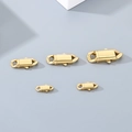 Set of five polished gold stainless steel rectangular lobster clasps in various sizes. - 6mm / Gold