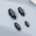 Four polished gunmetal stainless steel lobster clasps in various sizes for jewelry making - 8mm / Black