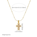 Detailed view of gold-plated stainless steel cross necklace with measurement parameters. - Cross Style (N4209)