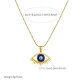 Gold plated stainless steel evil eye pendant necklace showing dimensions and weight - Evil Eye Style (N4214)