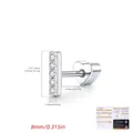 Σκουλαρίκι Moissanite από ασήμι 925 με κούμπωμα βίδας και λεπτομερείς διαστάσεις - Ασήμι 925 / Στυλ Μπάρας 8mm (Μονό Τεμάχιο)