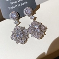 Elegante Vintage-Ohrringe mit Silbernadel und blumenförmigem Zirkonia-Tropfendesign für Damen - Radialer Blumen Stil (47#)