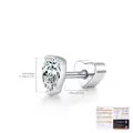 Eleganter S925 Silber-Moissanit-Ohrstecker mit birnenförmigem Stein und Herz-Rückseite - Birnenschliff / 925er Silber / 6mm (Einzelstück)