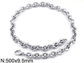 9.5mm heavy-duty stainless steel rolo chain necklace for DIY jewelry making SKU view - Steel Color Necklace (KN80642-Z) / 9.5mm x 500mm