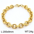Bracciale a catena Rollo in acciaio inossidabile dorato, larghezza 9 mm, peso 24 g - Bracciale Oro (KB180373-Z) / 9mm x 200mm