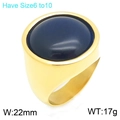Vintage-Ring aus goldenem Edelstahl mit blauem Edelstein, Größe 6-10 - Vintage Breites Band Dunkelblauer Edelstein Stil (KR48294-K)