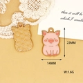 Maßangaben des niedlichen rosa Schweine-Emaille-Anhängers mit Größe und Gewicht - Schwein