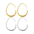 Detailed view of polished stainless steel French ear hooks in gold and silver finishes - Curved Hook Style (CK371) / Steel