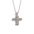 Elegante zilveren roestvrijstalen kruishanger ketting bezet met fonkelende zirkonia's - Klassiek Kruis (N3872) / Zilver