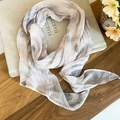 Retro printed silk scarf with minimalist marble pattern on a vintage book background. - Gray