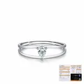 Elegant S925 sterling silver double-layer ring featuring a pear-cut moissanite gemstone - US Size 5 / With GRA Certificate / Silver