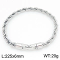 Bracciale a catena in acciaio argento 6 mm con chiusura rotante - 22.5cmx0.6cm / Argento (KB210376-KFC)
