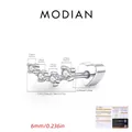 S925 Sterling Silber Moissanit Ohrstecker mit einem Herz-Schraubverschluss Detail - Verlauf Pavé Bogen (MSE0229) / 925er Silber / 6mm (Links Einzelstück)