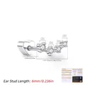 Moissanit S925 Sterlingsilber Gewinde-Ohrstecker in Silber-Finish - Verlauf Pavé Bogen (MSE0229) / 925er Silber / 6mm (Rechts Einzelstück)