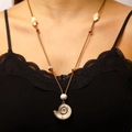 Collier bohème avec pendentif coquillage et corde tressée marron pour la plage - 05 Pendentif Nautilus en Résine