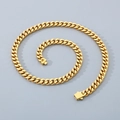 Classic golden Cuban link chain necklace with polished finish and secure box clasp - 10mm / 45cm / Gold