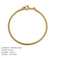 2.5mm gold stainless steel snake chain bracelet with classic lobster clasp design - 2.5mm x 16.5cm / Gold