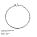 2.5mm silver stainless steel snake chain bracelet for men and women with lobster clasp - 2.5mm x 16.5cm / Steel