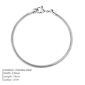 Sleek 2.5mm silver stainless steel snake chain bracelet with secure lobster clasp - 2.5mm x 18cm / Steel