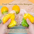 Color-changing mango squeeze toy with fluid gradient design and beaded keychain - Dual Color Fluid Mango