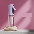 300ml continuous fine mist spray bottle with purple nozzle and clear body on stone base - 30ml / Small Spray Bottle / Frosted Purple