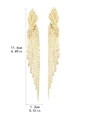 Orecchini a nappa lunghi in oro di lusso con strass lucidi, lunghezza 11,4 cm - Stile Nappa Intrecciata Oro (KE006Y)
