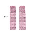 Orecchini a nappa lunghi con strass rosa di lusso, lunghezza 8,2 cm per sposa - Stile Nappa Rettangolare Rosa (KE005P)