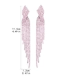 Lussuosi orecchini nappe con strass rosa da donna con lunghe frange a cascata eleganti - Stile Nappa a Gradini Rosa Viola (KE006P)