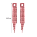 Lussuosi orecchini pendenti a frangia con strass rossi da 11,5 cm su base argento - Stile Nappa Lunga Rossa (KE003S-R)