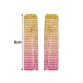 Lussuosi orecchini a nappine da 8 cm con strass sfumati multicolore e chiusura a perno - Stile Giallo Arancio Rosa Rosso (KE005Y-RO)